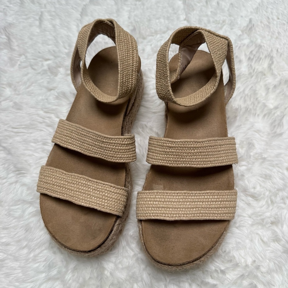 Esprit Tan Gigi Platform Espadrille Ankle Strap Sandals Size 6